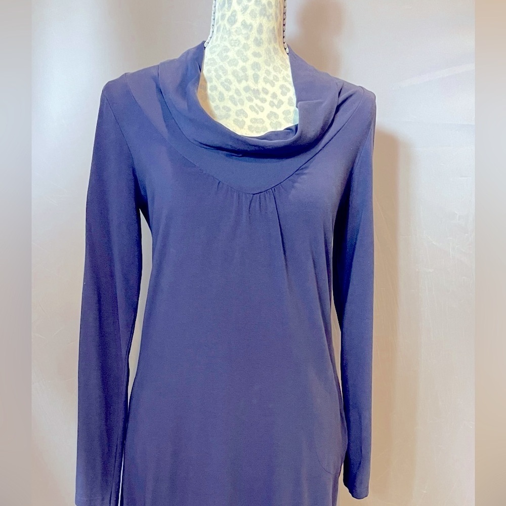 Athleta Women's Small Dress Soft blue
Organic Cotton
Cowl Neck Long Sleeve